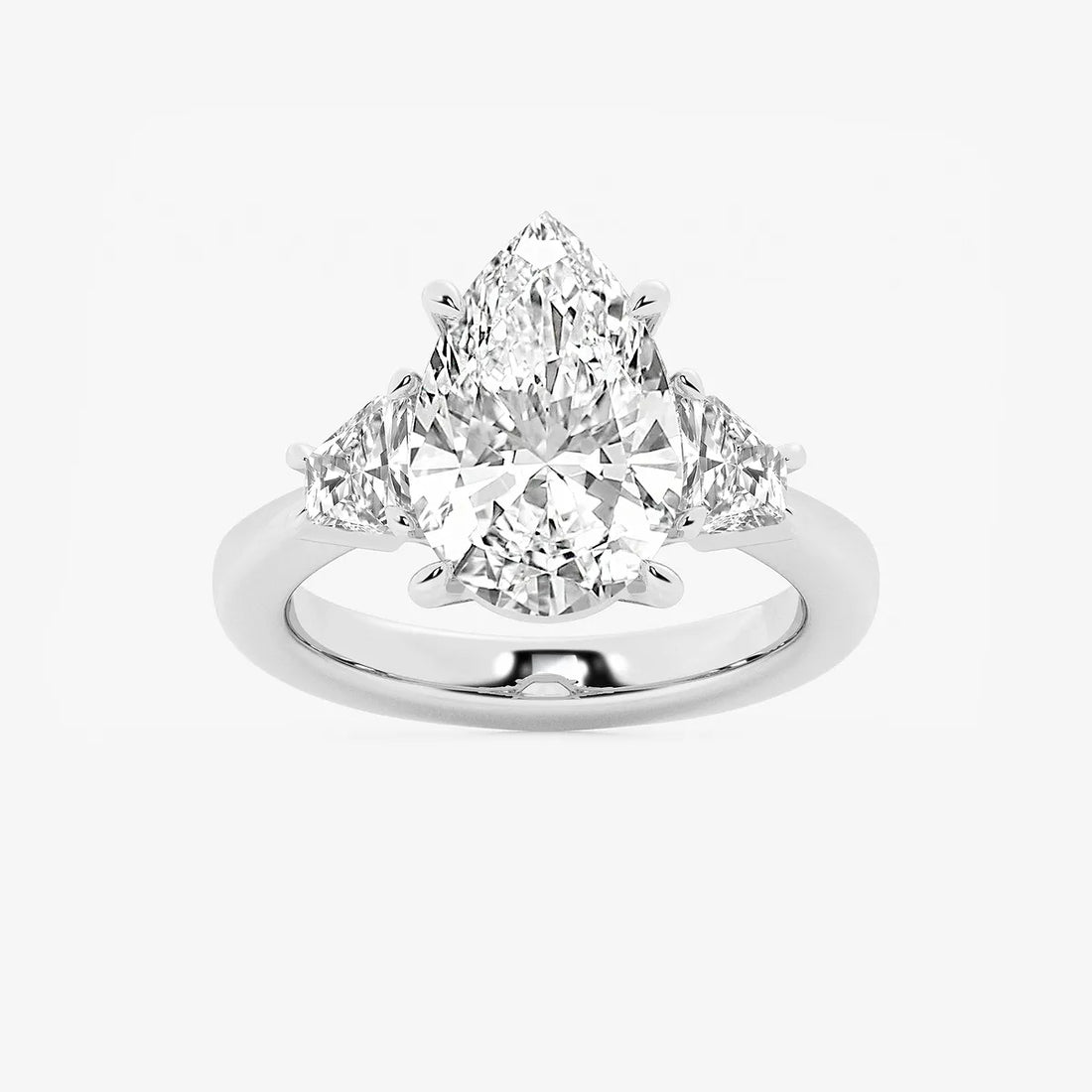 Pear Cut Lab Grown Diamond Engagement Ring