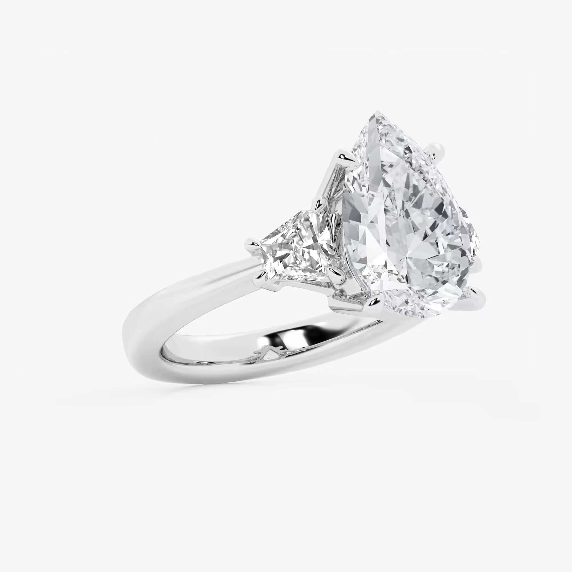 Pear Cut Lab Grown Diamond Engagement Ring