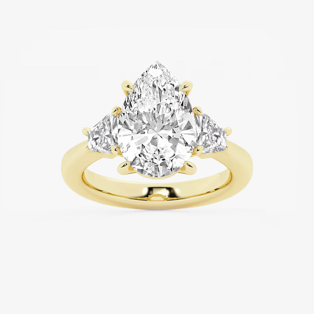 Pear Cut Lab Grown Diamond Engagement Ring