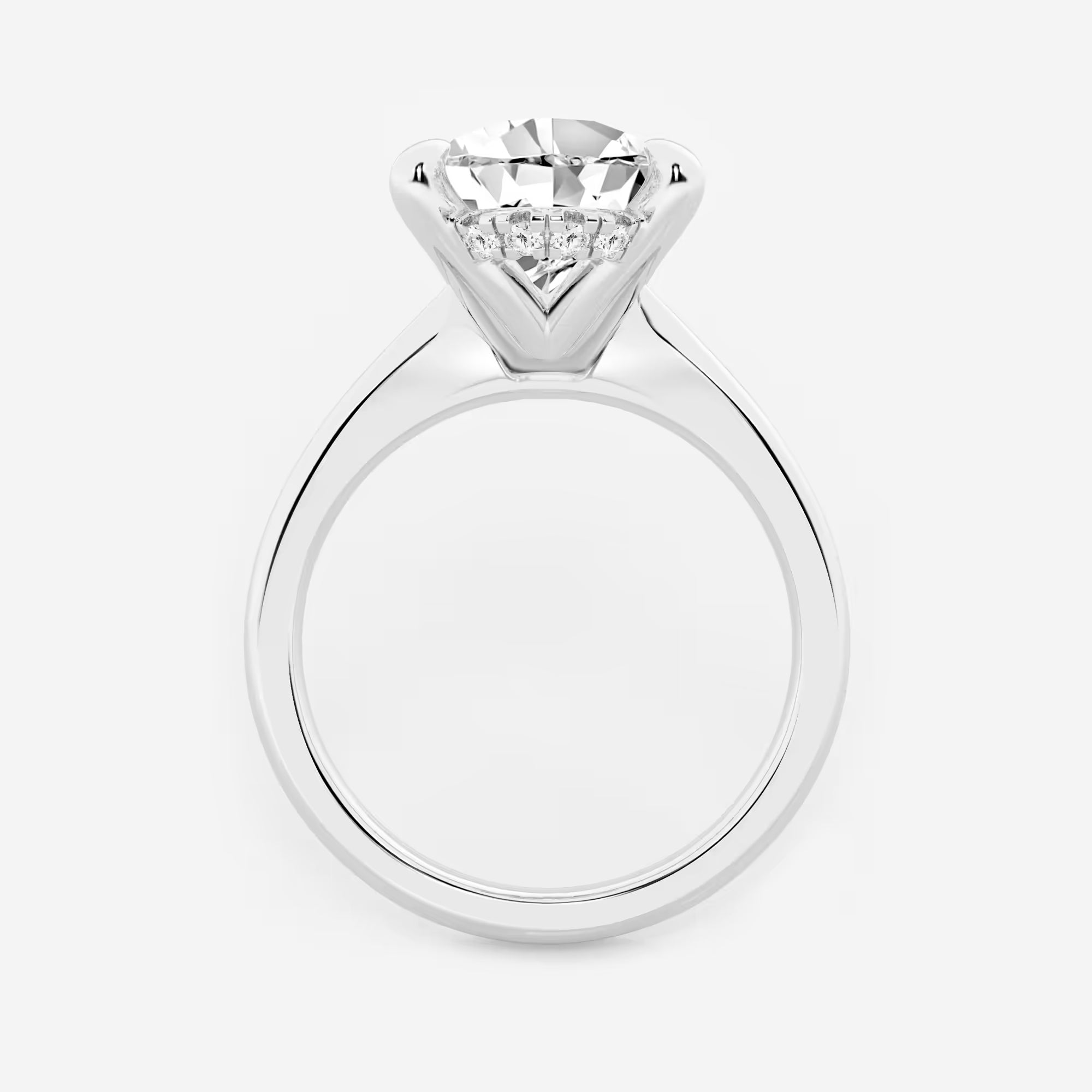 Pear Cut Lab Grown Diamond Engagement Ring, Classic Plain Band Pear Shape Diamond Ring,