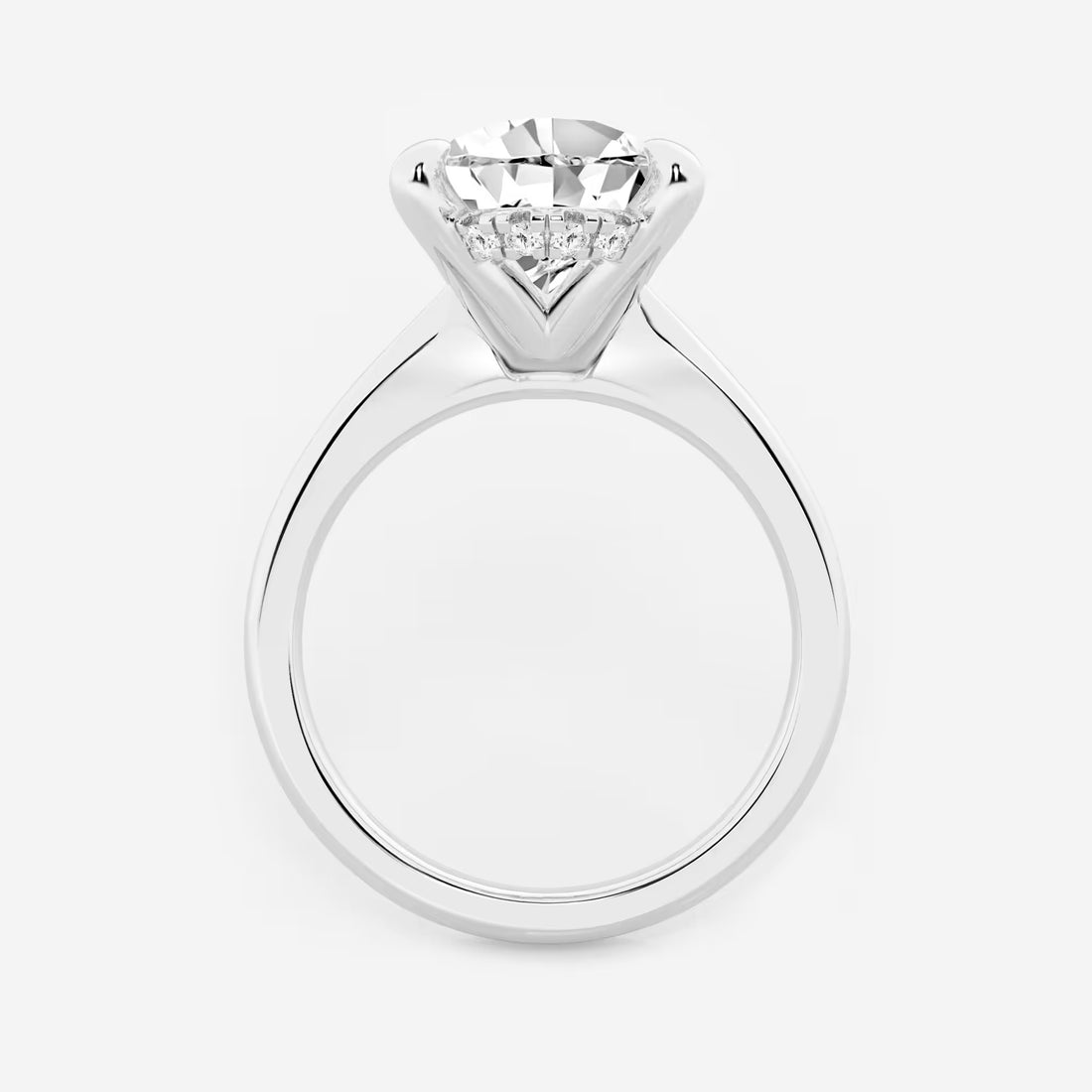 Pear Cut Lab Grown Diamond Engagement Ring, Classic Plain Band Pear Shape Diamond Ring,