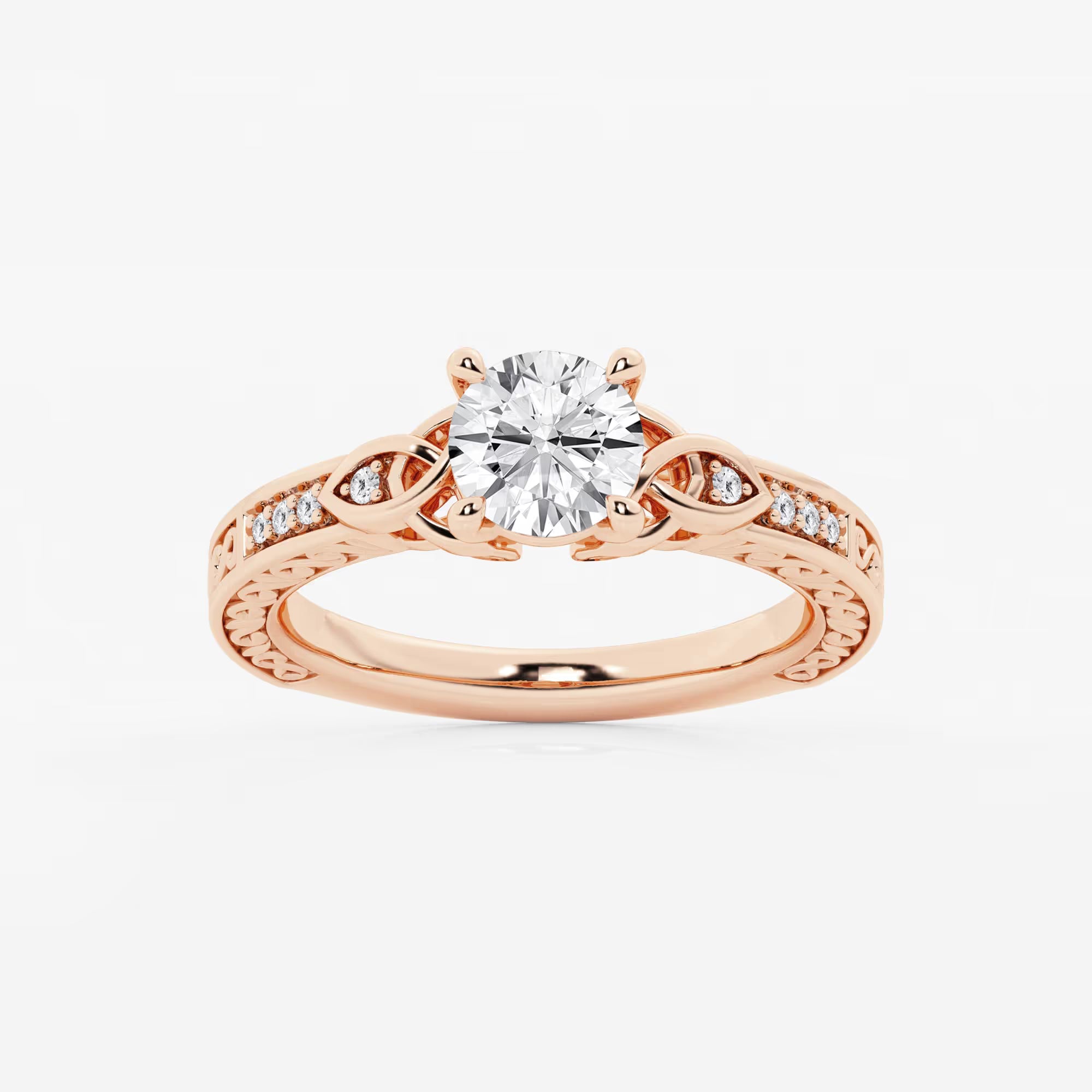 Round Cut Lab Grown Diamond Engagement Ring