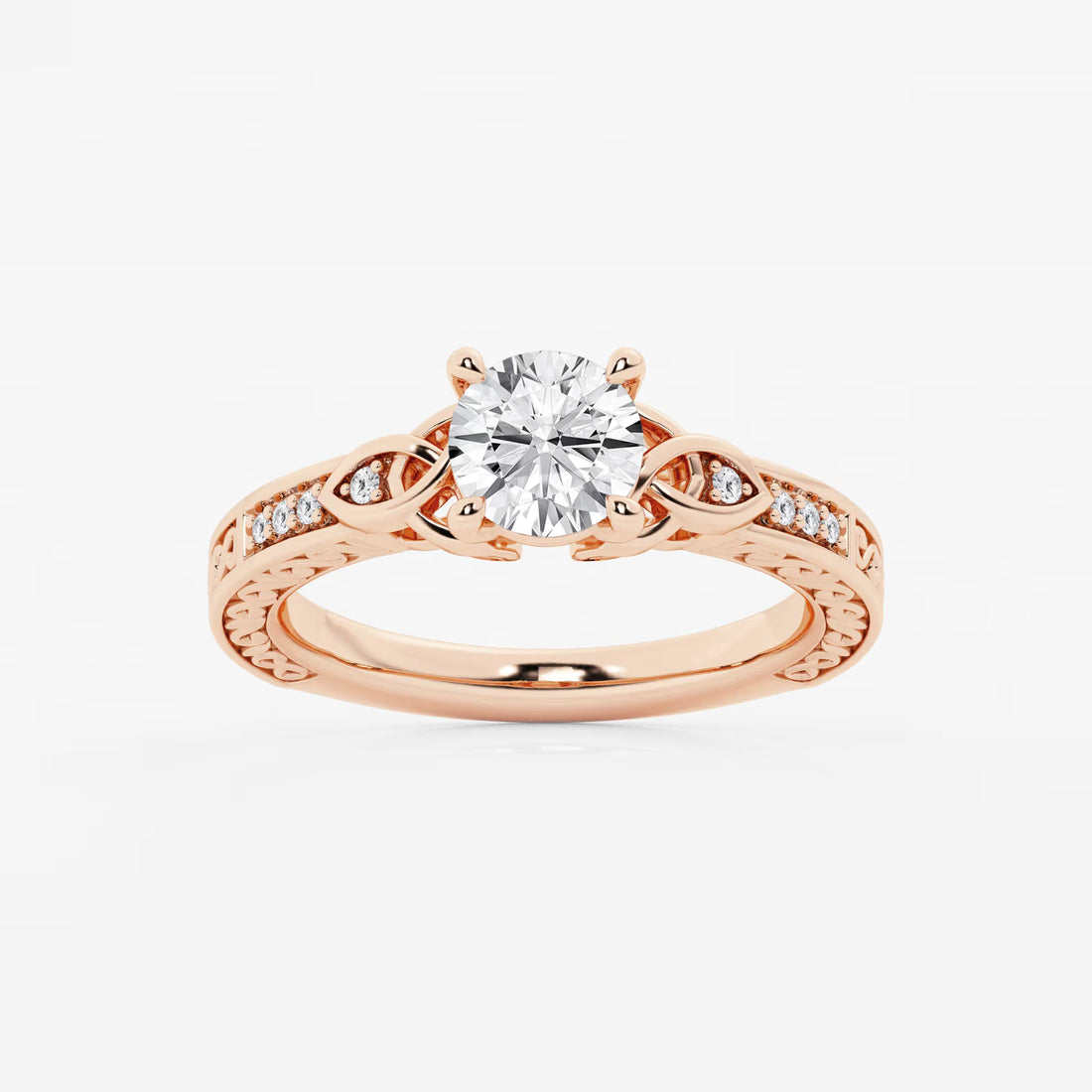 Round Cut Lab Grown Diamond Engagement Ring