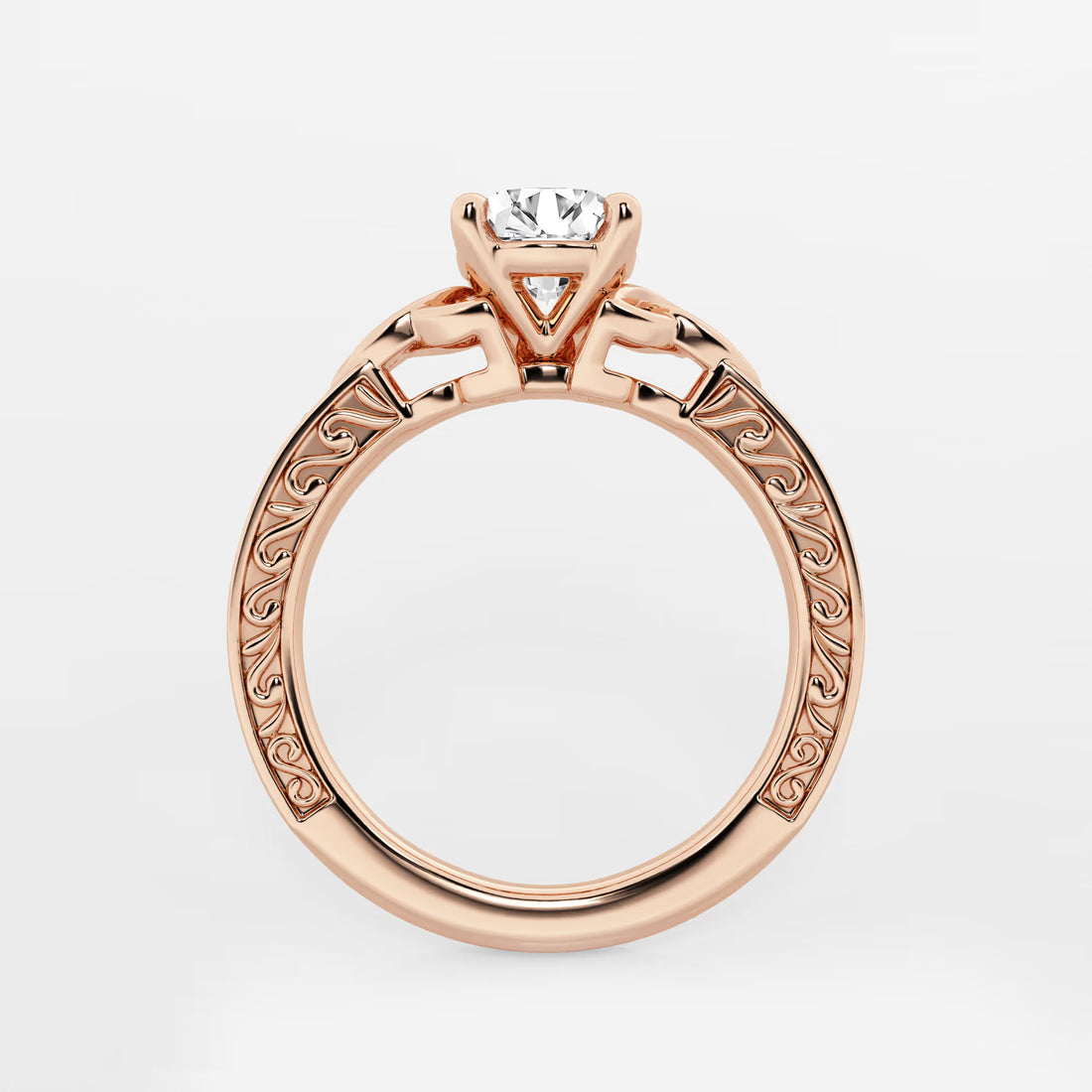 Round Cut Lab Grown Diamond Engagement Ring