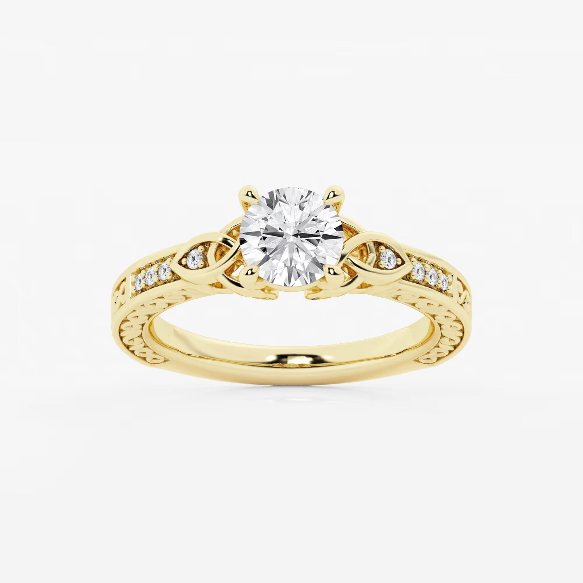 Round Cut Lab Grown Diamond Engagement Ring