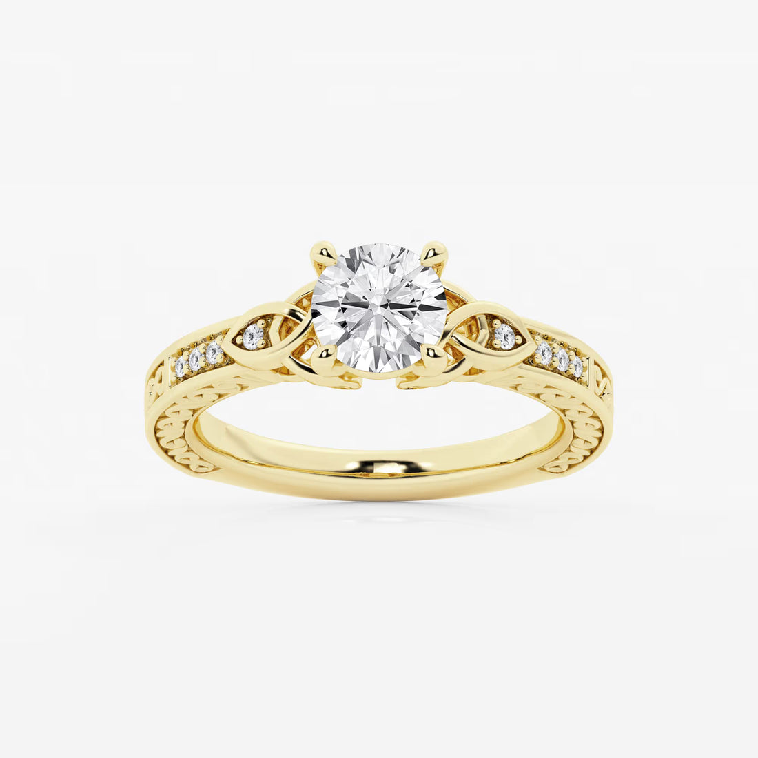 Round Cut Lab Grown Diamond Engagement Ring