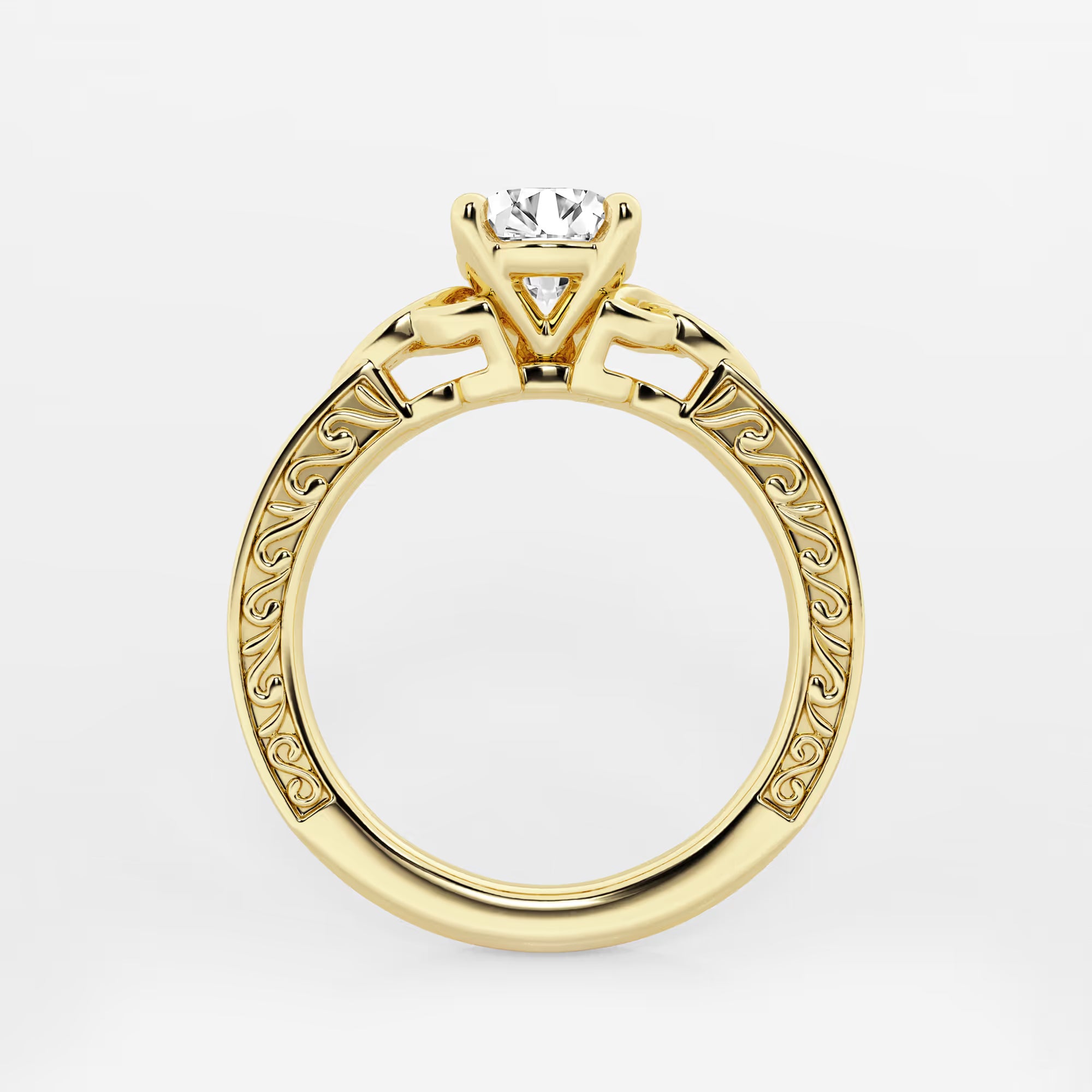 Round Cut Lab Grown Diamond Engagement Ring