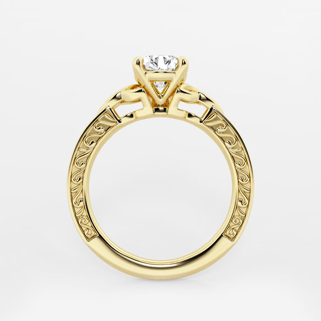 Round Cut Lab Grown Diamond Engagement Ring