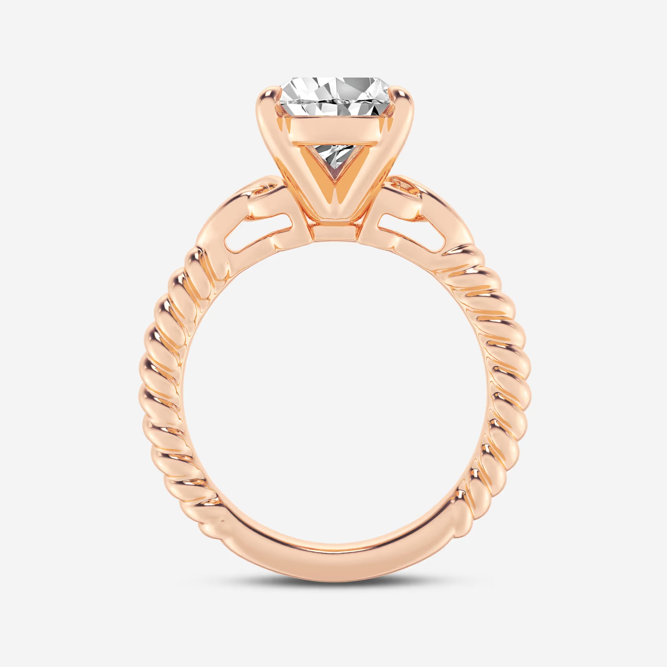 Pear Cut Lab Grown Diamond Engagement Ring Twisted Vine Infinity Side Detail Ring