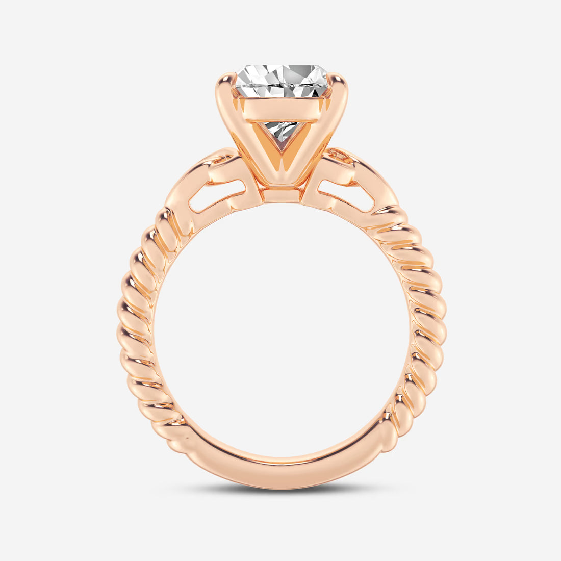 Pear Cut Lab Grown Diamond Engagement Ring Twisted Vine Infinity Side Detail Ring
