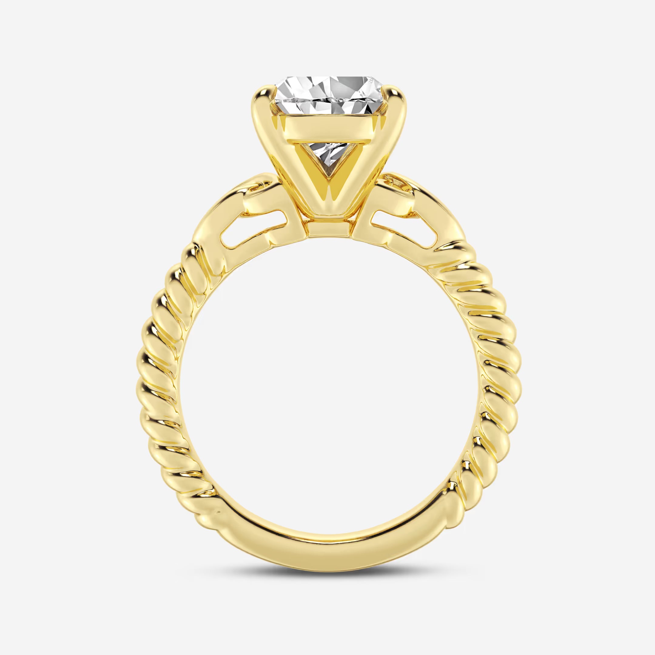 Pear Cut Lab Grown Diamond Engagement Ring Twisted Vine Infinity Side Detail Ring