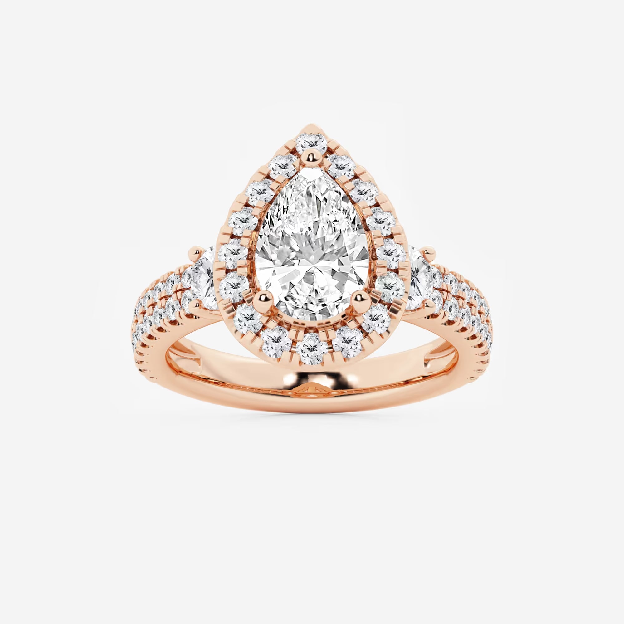 Pear Cut Lab Grown Diamond Engagement Ring,