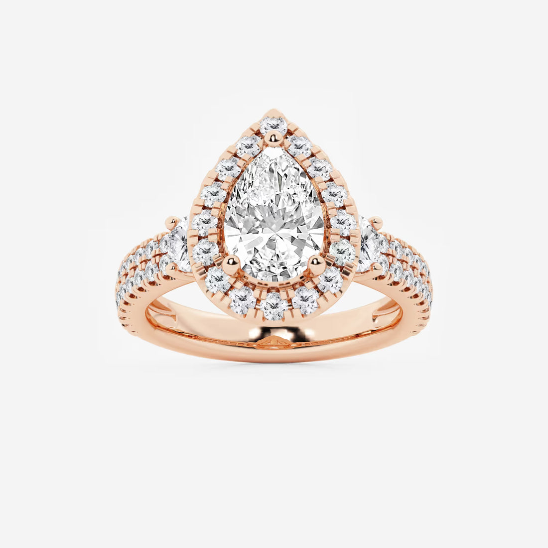 Pear Cut Lab Grown Diamond Engagement Ring,