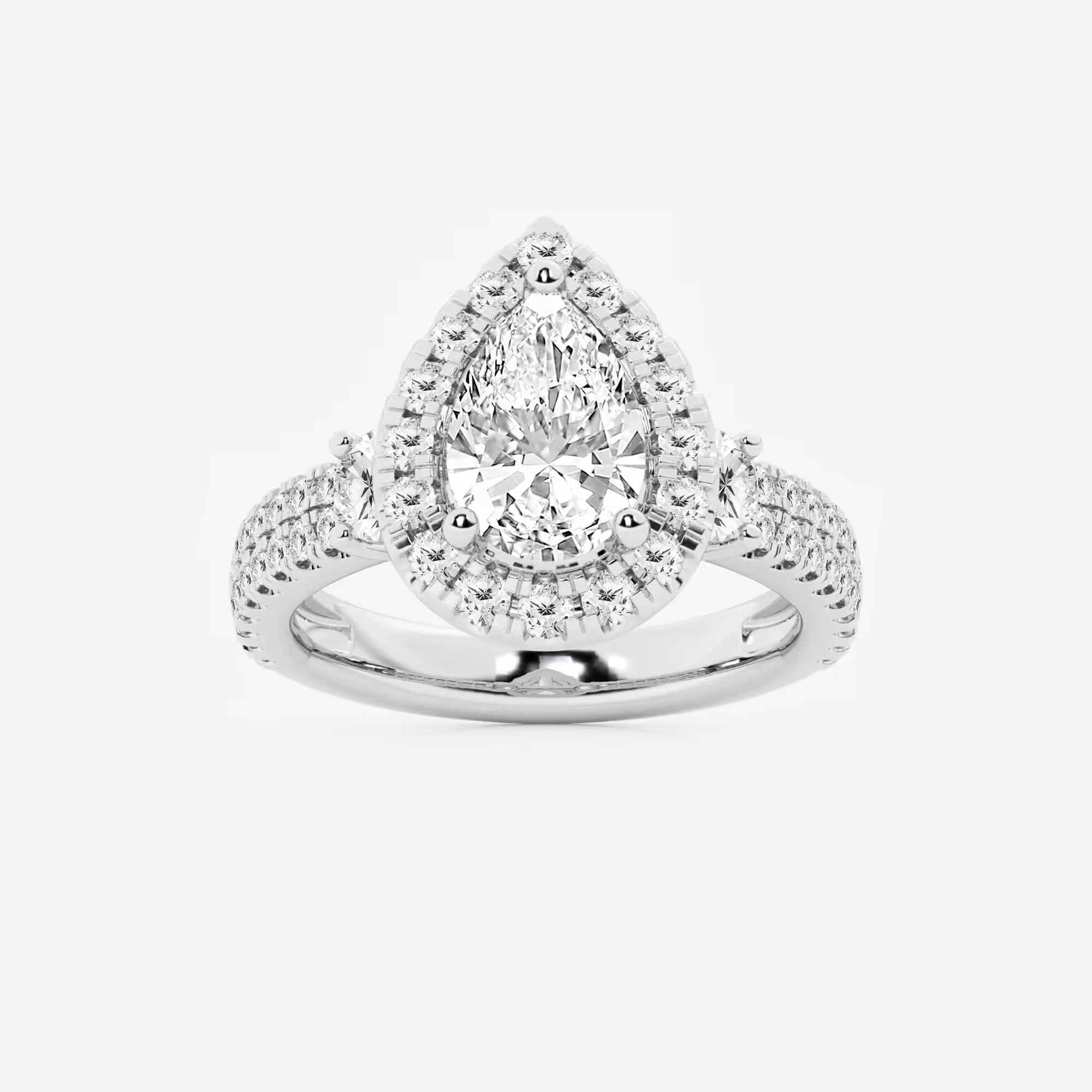 Pear Cut Lab Grown Diamond Engagement Ring,
