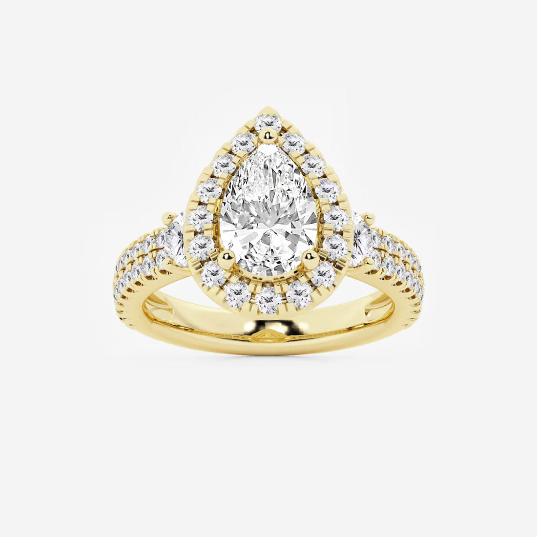 Pear Cut Lab Grown Diamond Engagement Ring,