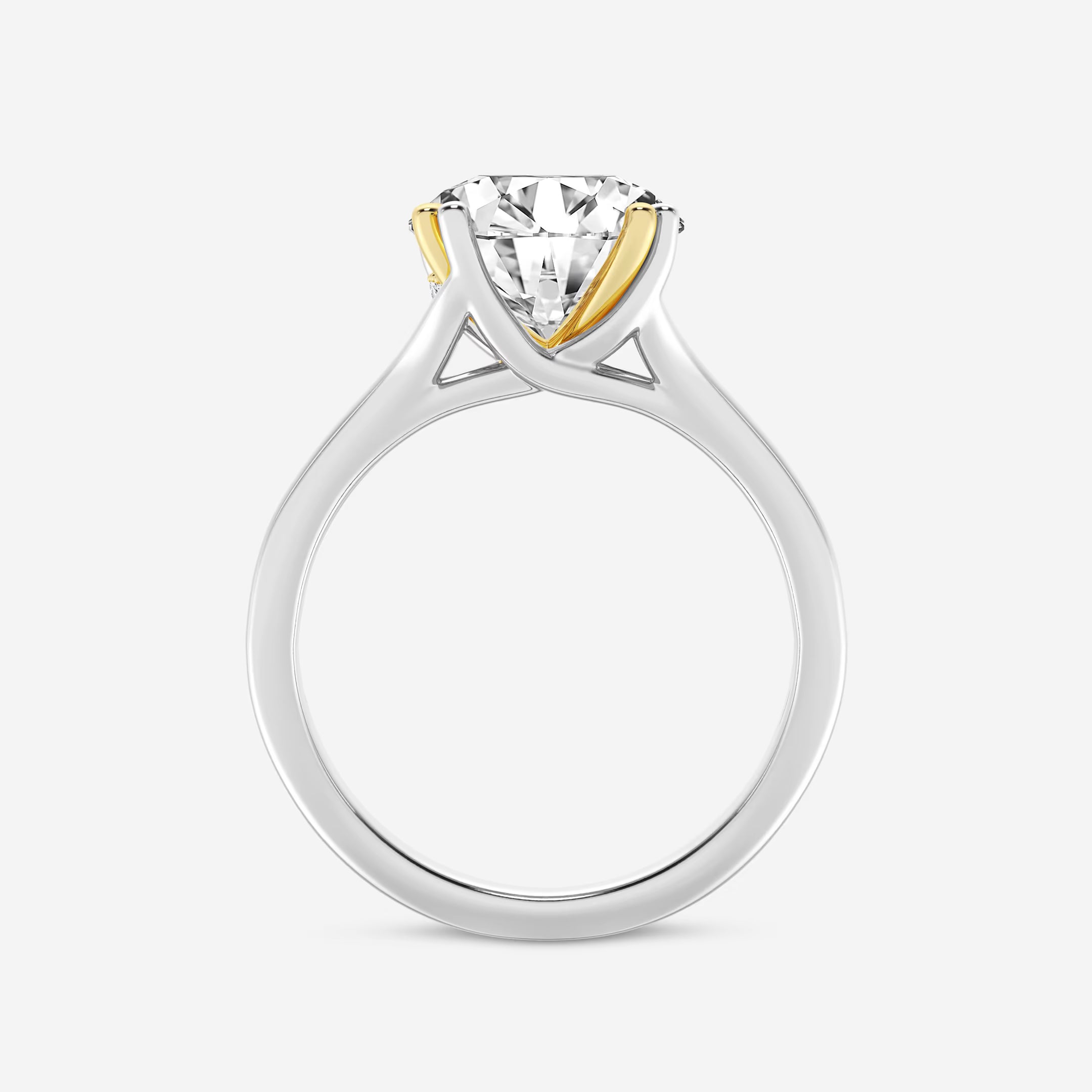 Round Cut Lab Grown Diamond Solitaire Engagement Ring