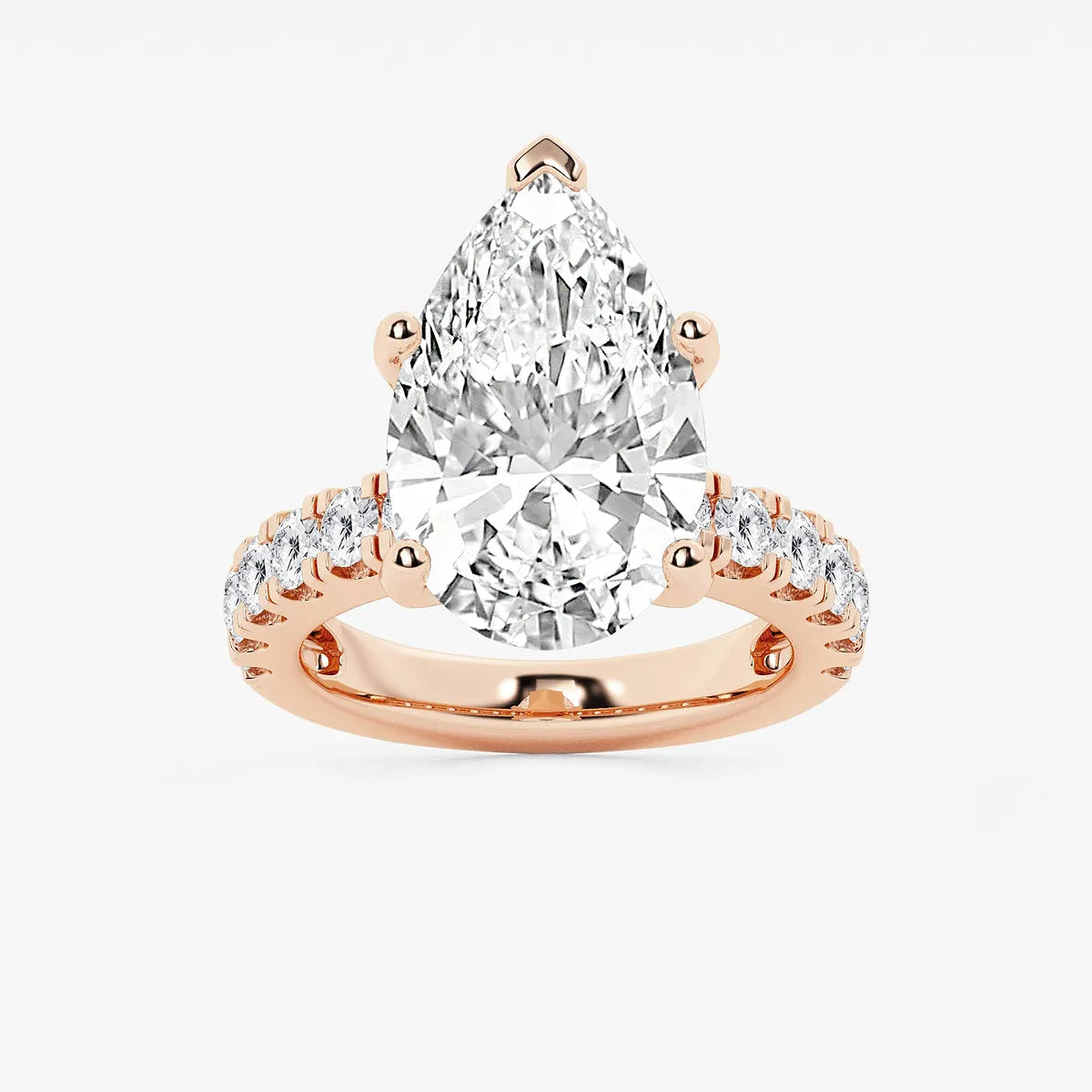 Pear Cut Lab Grown Diamond Engagement Ring  Large Pear Shape Diamond Ring