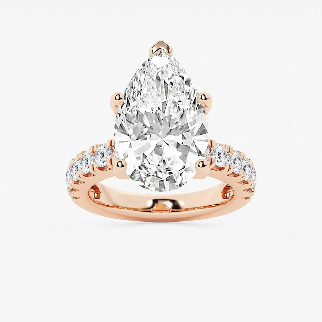 Pear Cut Lab Grown Diamond Engagement Ring  Large Pear Shape Diamond Ring