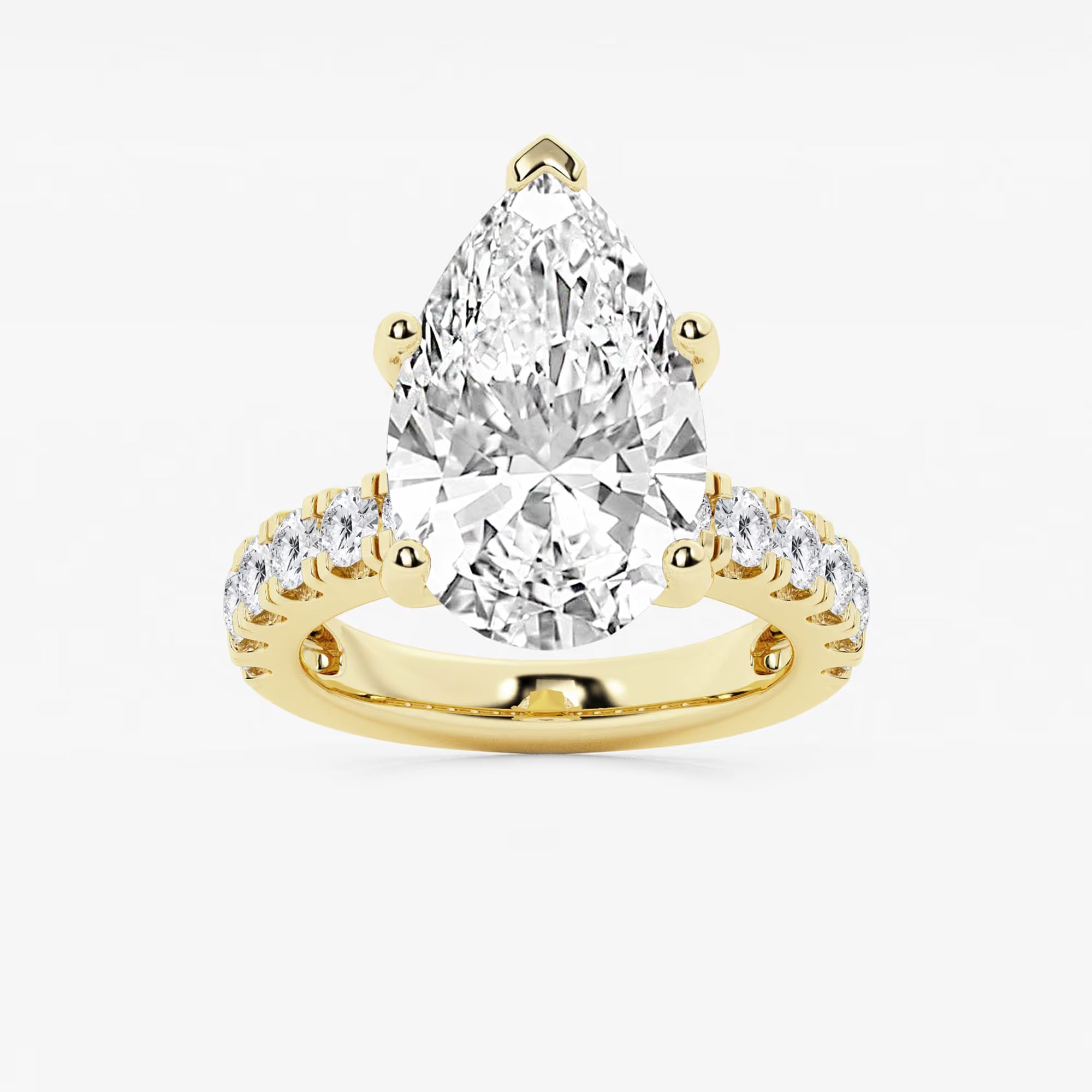 Pear Cut Lab Grown Diamond Engagement Ring  Large Pear Shape Diamond Ring