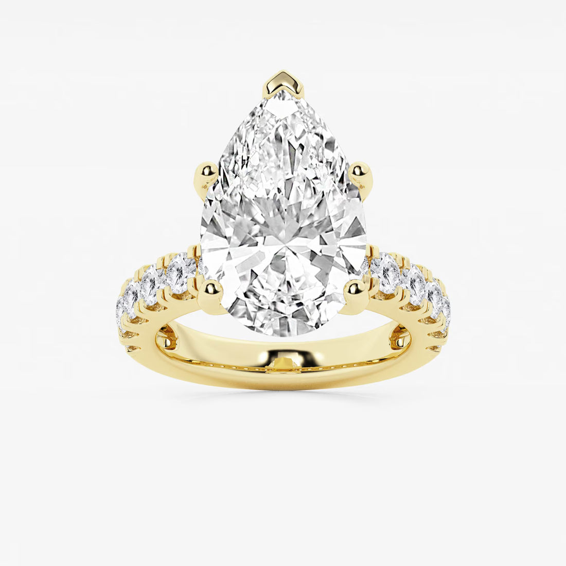 Pear Cut Lab Grown Diamond Engagement Ring  Large Pear Shape Diamond Ring
