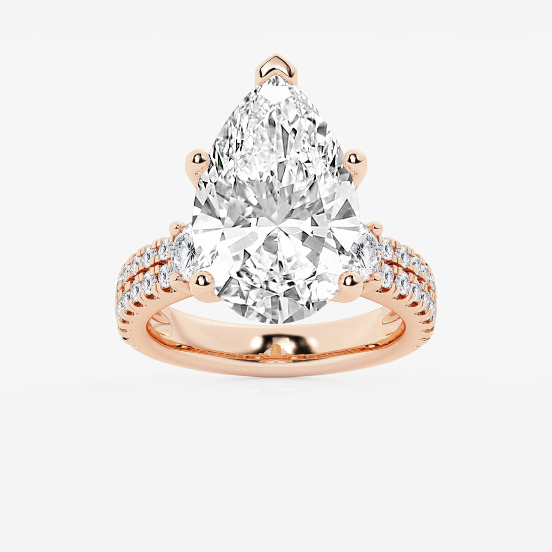 Pear Cut Lab Grown Diamond Engagement Ring  Large Pear Shape Diamond Ring