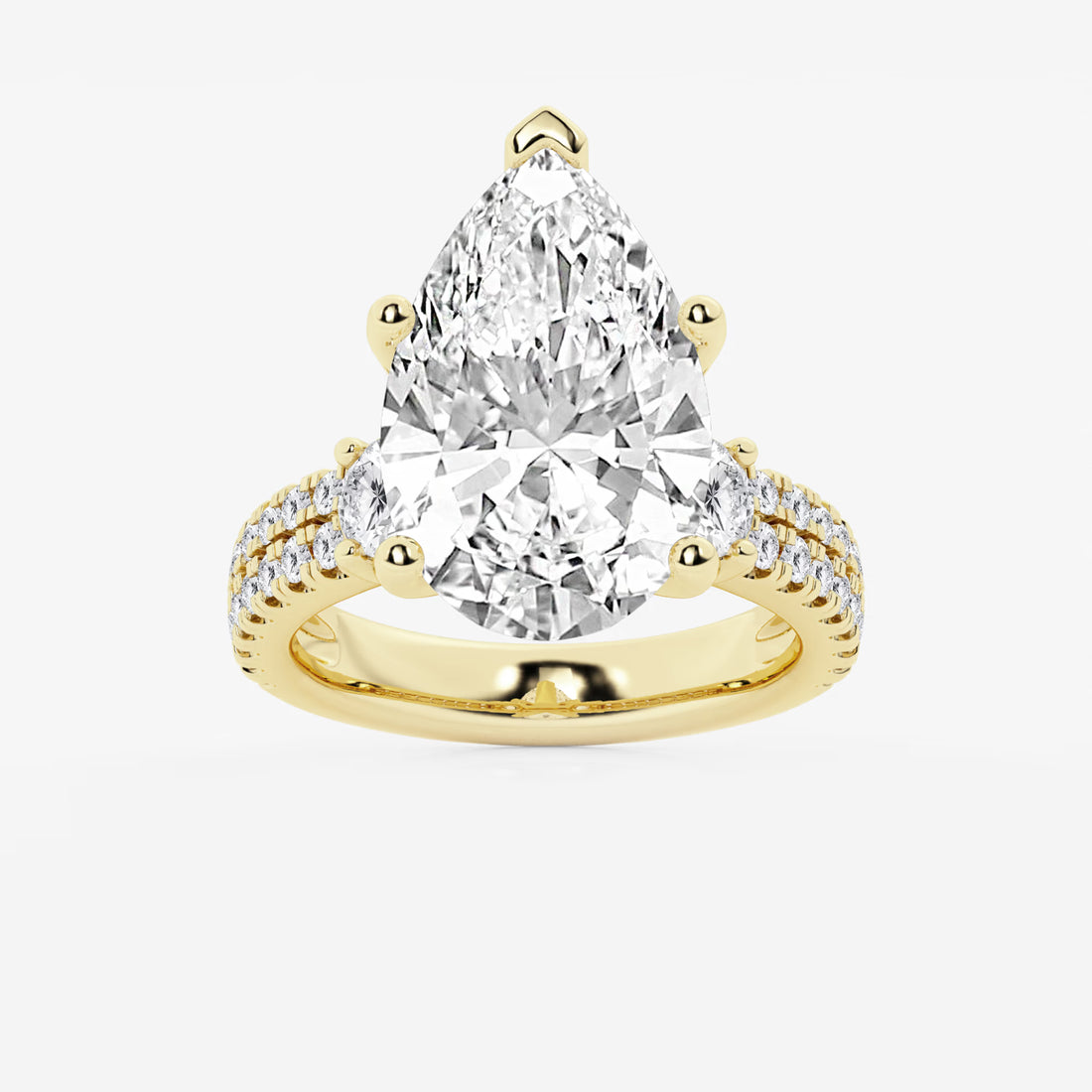 Pear Cut Lab Grown Diamond Engagement Ring  Large Pear Shape Diamond Ring