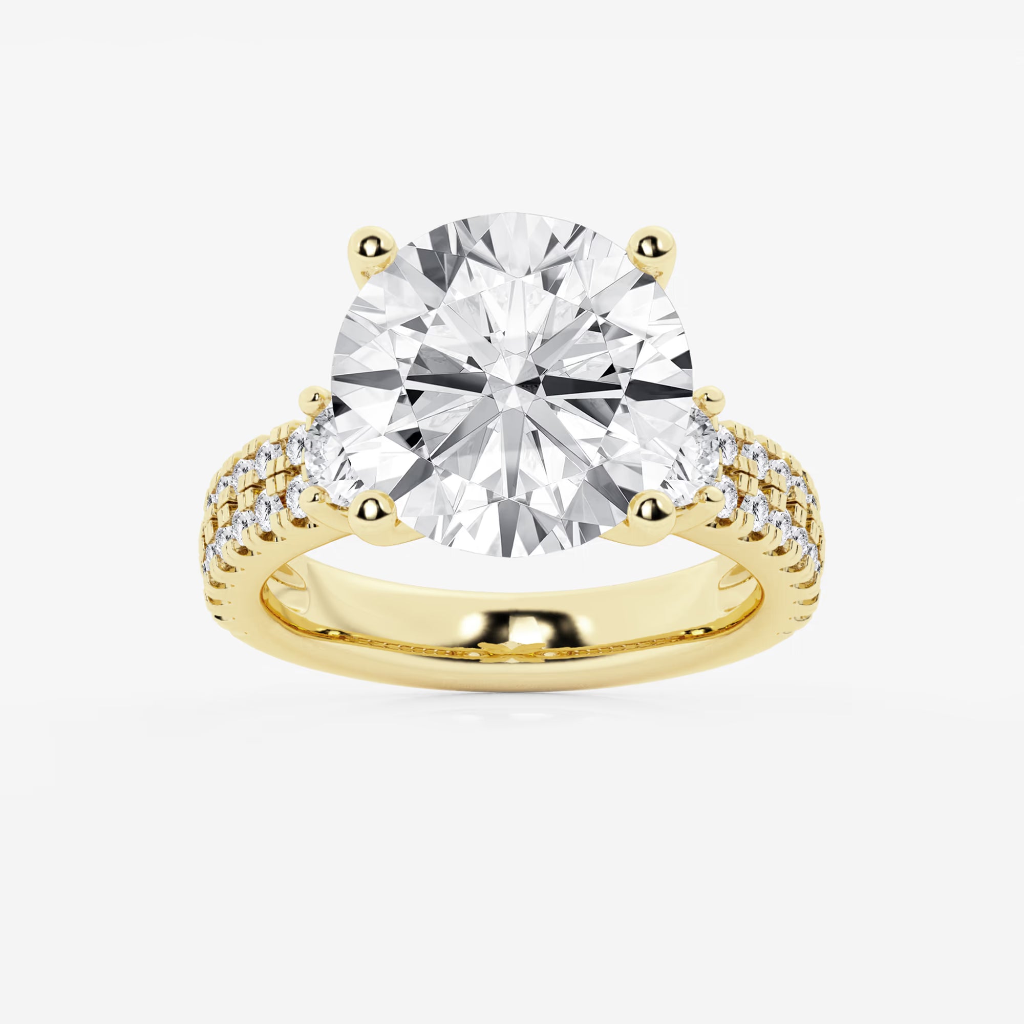 Pavé Eternity Bridal Set in White Gold with Round Brilliant Center Stone