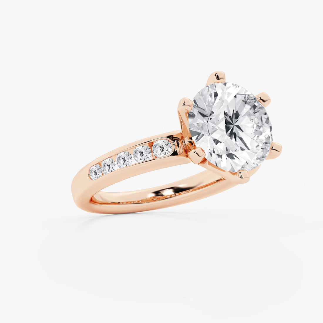 Round Cut Lab Grown Diamond Engagement Ring