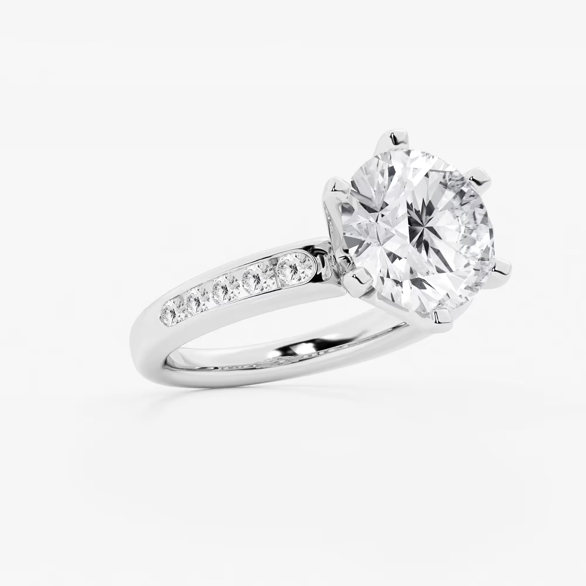 Round Cut Lab Grown Diamond Engagement Ring