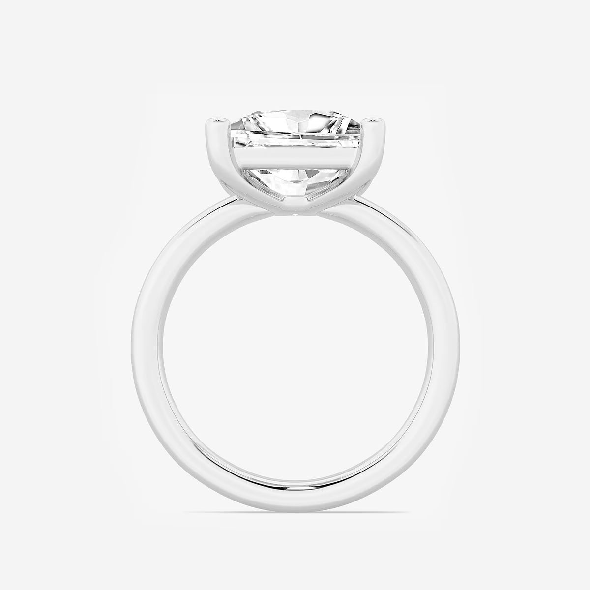 Princess Cut Lab Diamond Solitaire Engagement Ring  Classic Plain Band