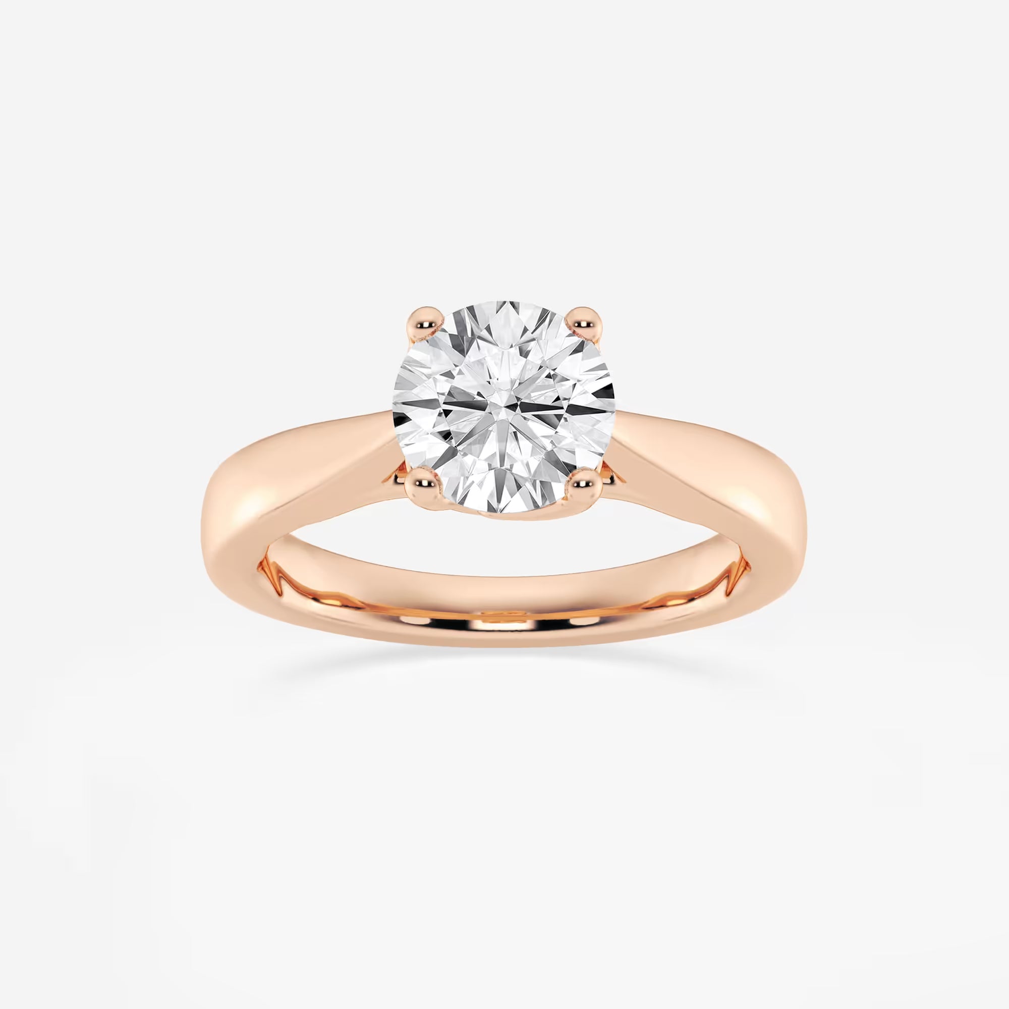 Round Cut Lab Grown Diamond Solitaire Engagement Ring