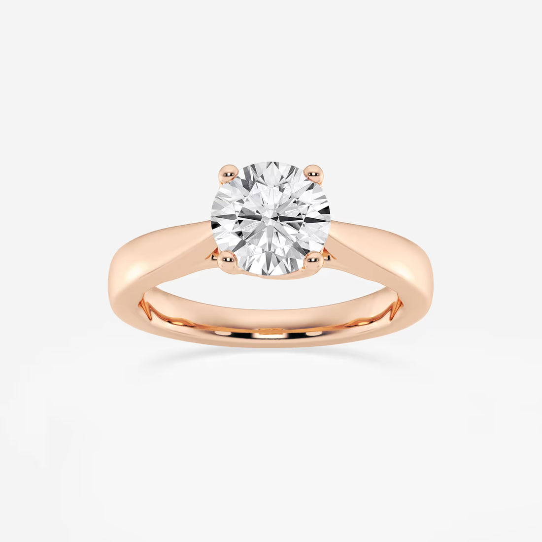 Round Cut Lab Grown Diamond Solitaire Engagement Ring