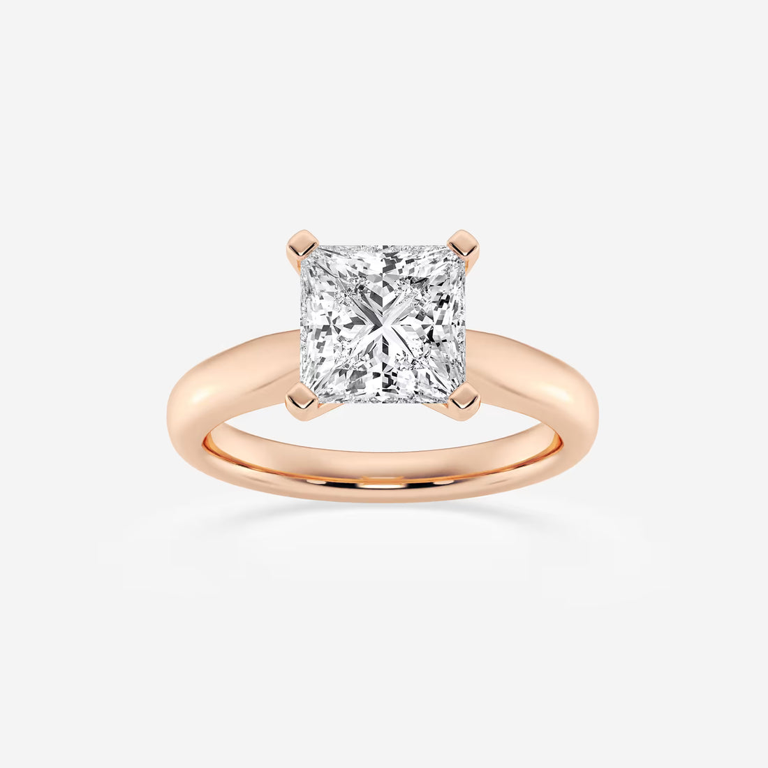 Princess Cut Lab-Grown Diamond Solitaire Engagement Ring in Yellow Gold