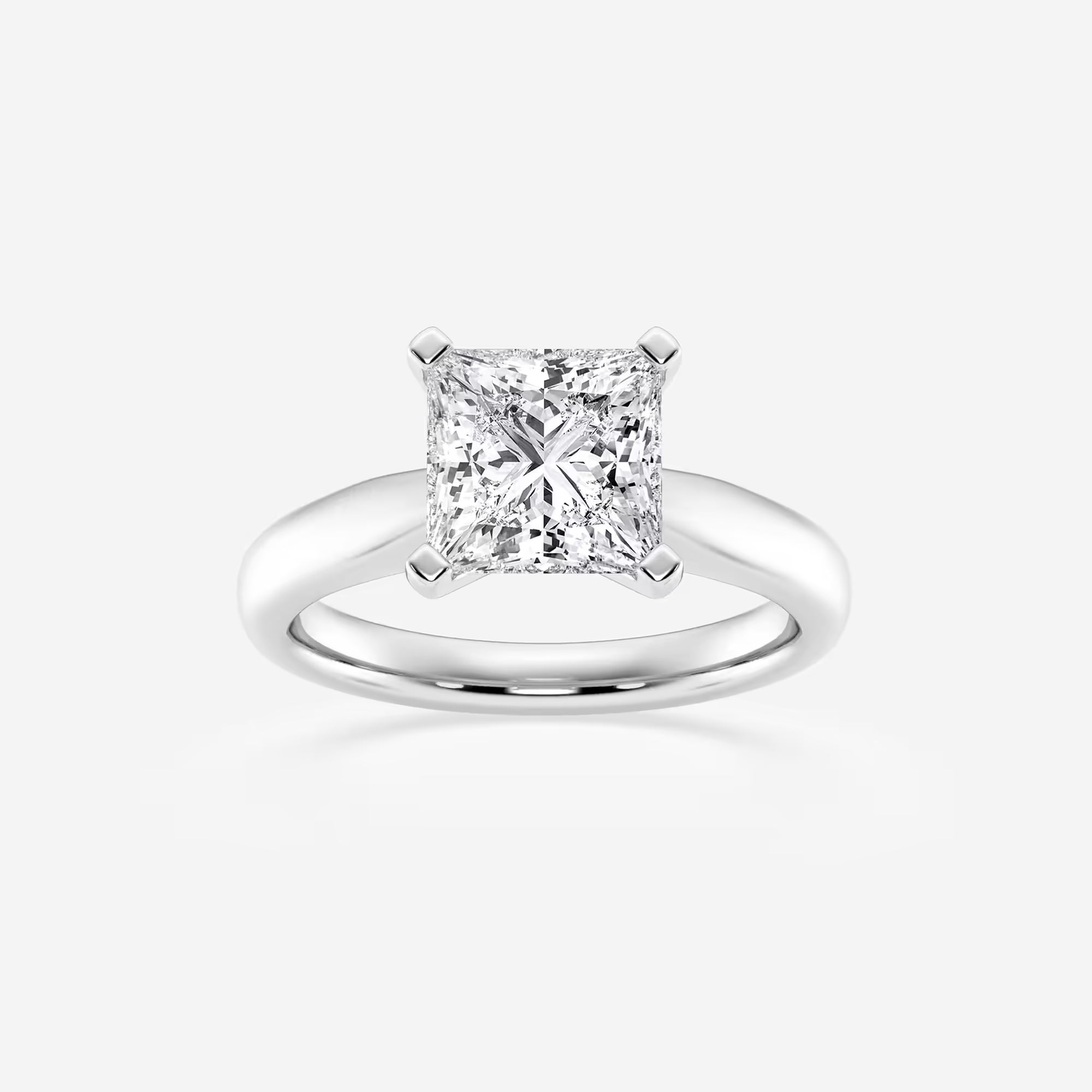 Princess Cut Lab-Grown Diamond Solitaire Engagement Ring in Yellow Gold