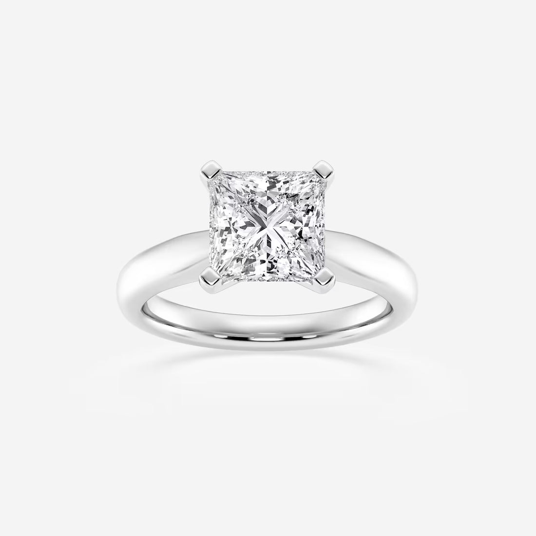 Princess Cut Lab-Grown Diamond Solitaire Engagement Ring in Yellow Gold