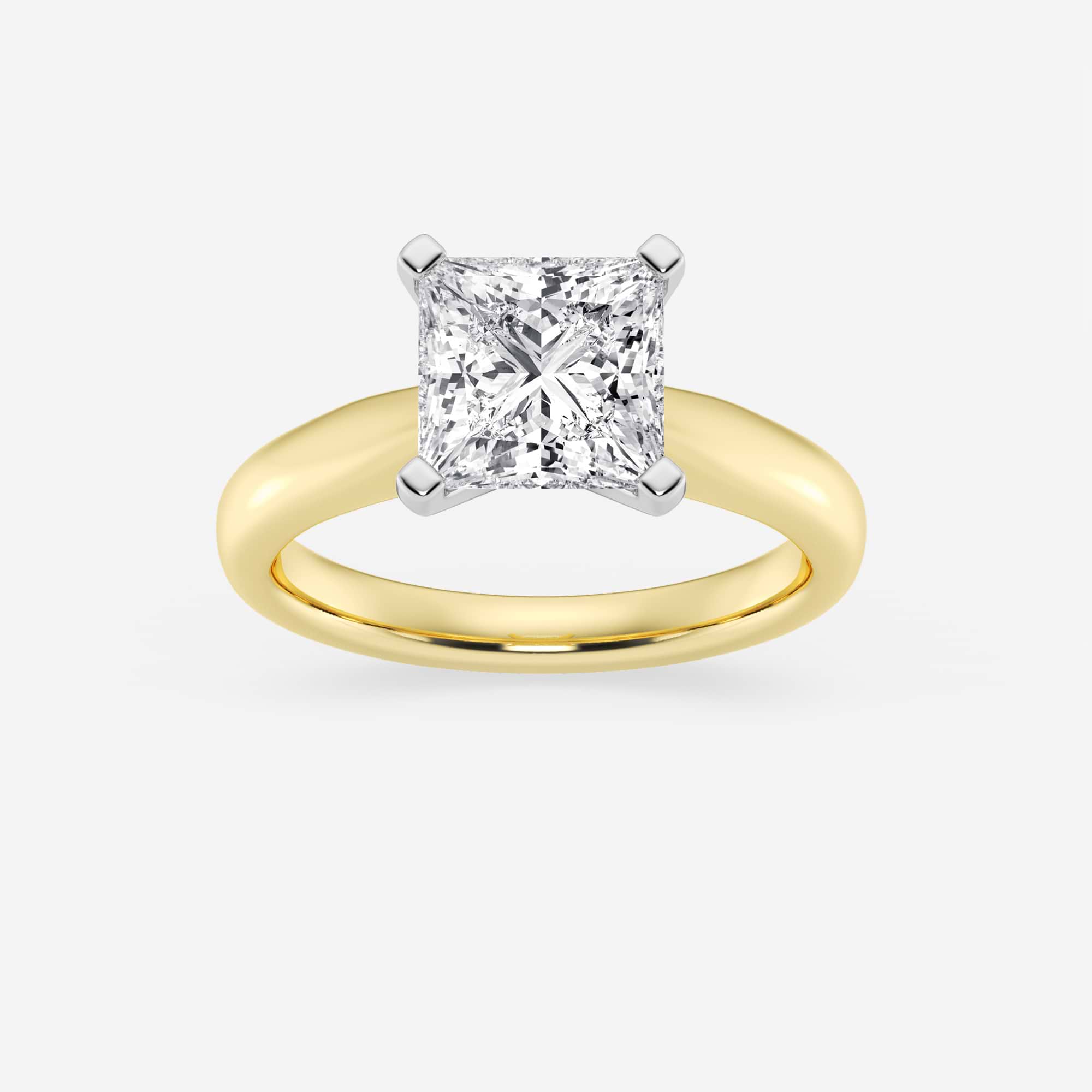 Princess Cut Lab-Grown Diamond Solitaire Engagement Ring in Yellow Gold