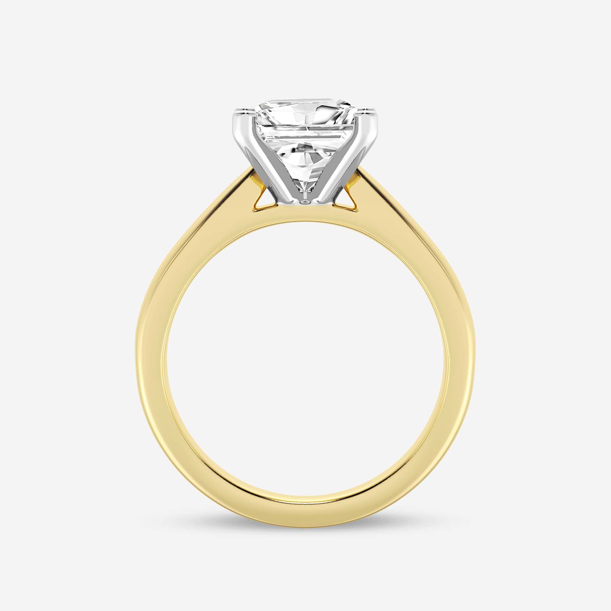 Princess Cut Lab-Grown Diamond Solitaire Engagement Ring in Yellow Gold