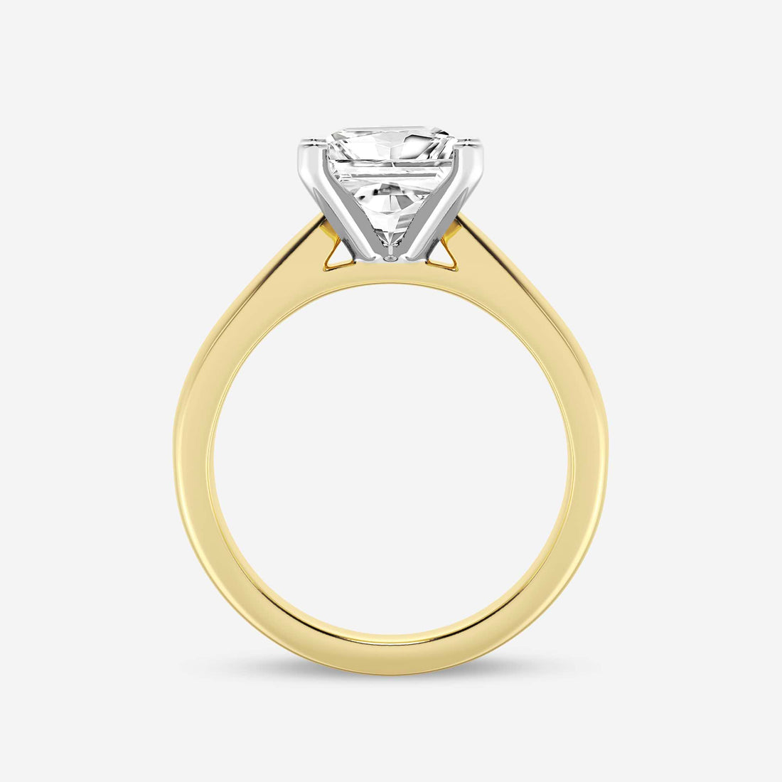 Princess Cut Lab-Grown Diamond Solitaire Engagement Ring in Yellow Gold