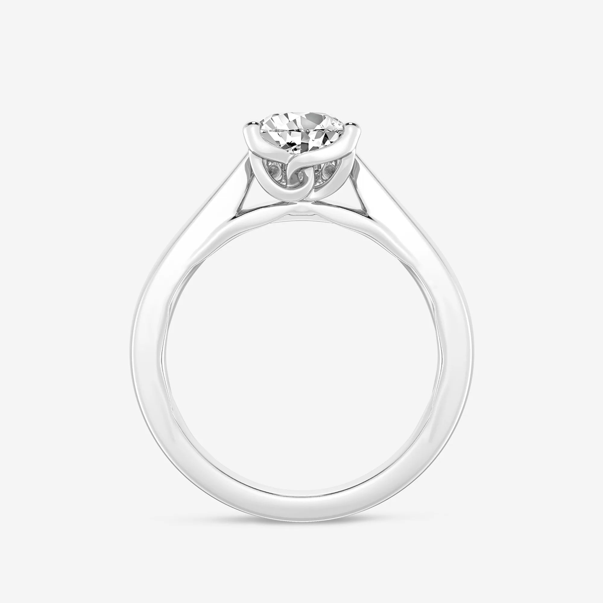 Pear Cut Lab Grown Diamond Engagement Ring, Bypass Solitaire Pear Shape Diamond Ring