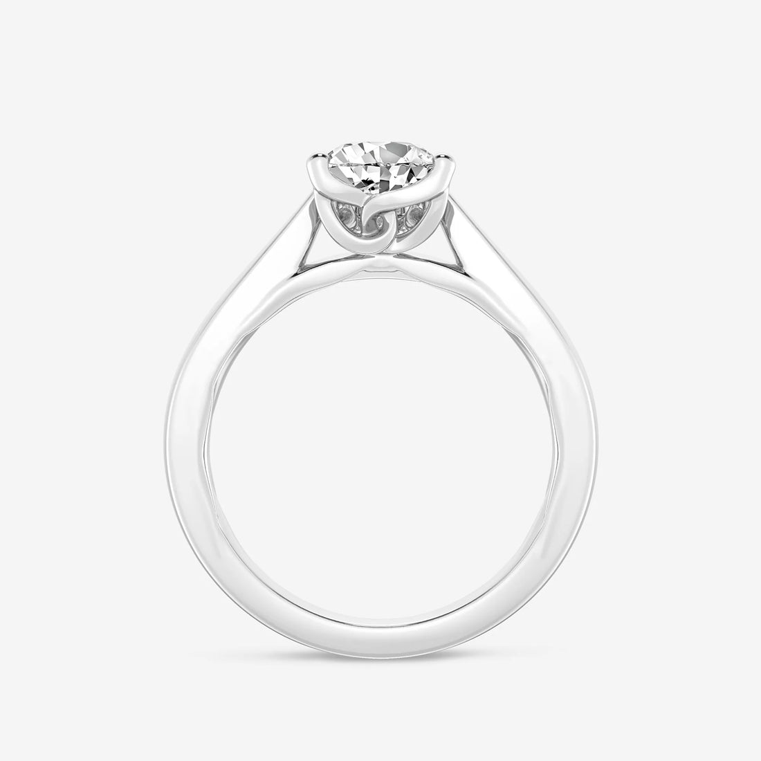 Pear Cut Lab Grown Diamond Engagement Ring, Bypass Solitaire Pear Shape Diamond Ring