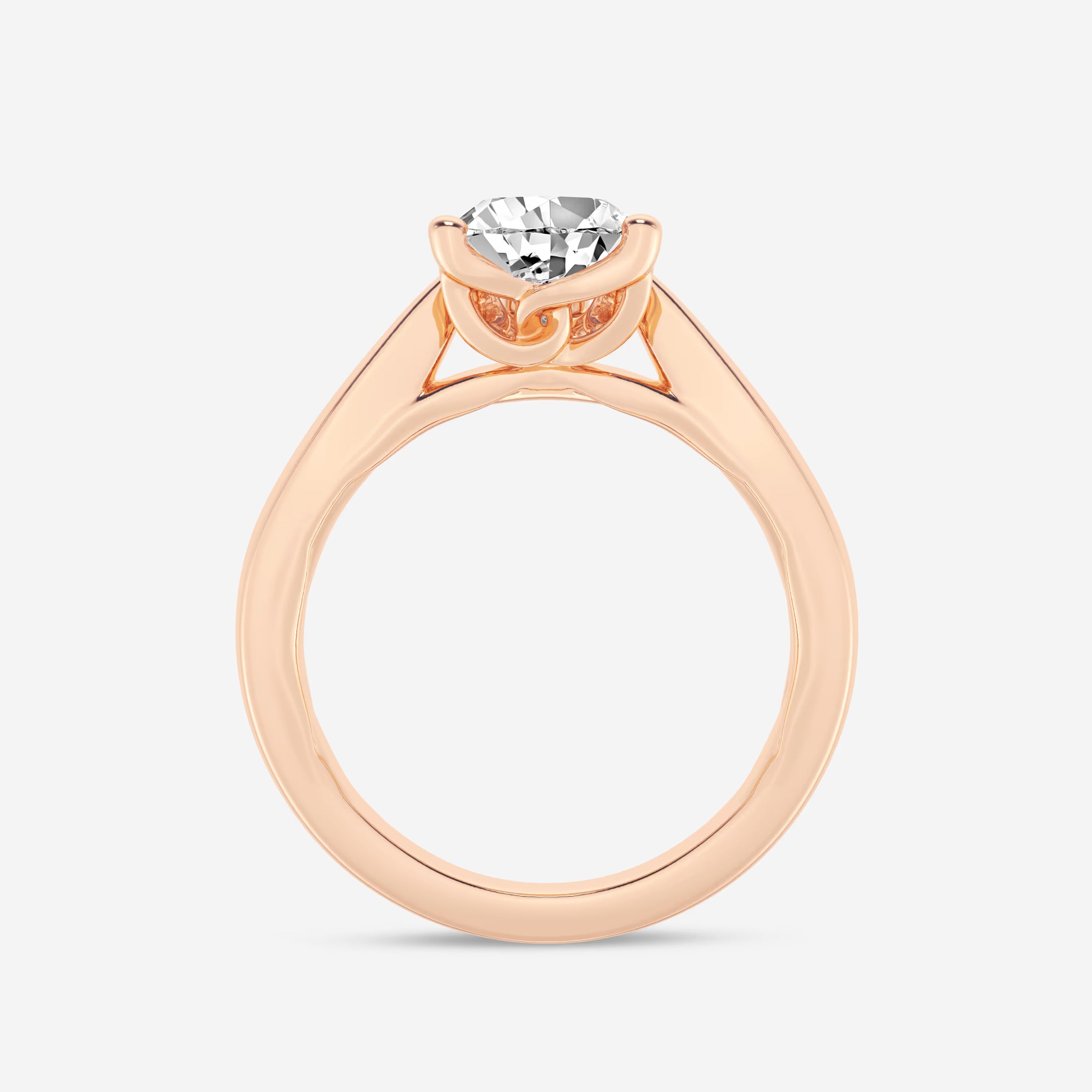 Pear Cut Lab Grown Diamond Engagement Ring, Bypass Solitaire Pear Shape Diamond Ring