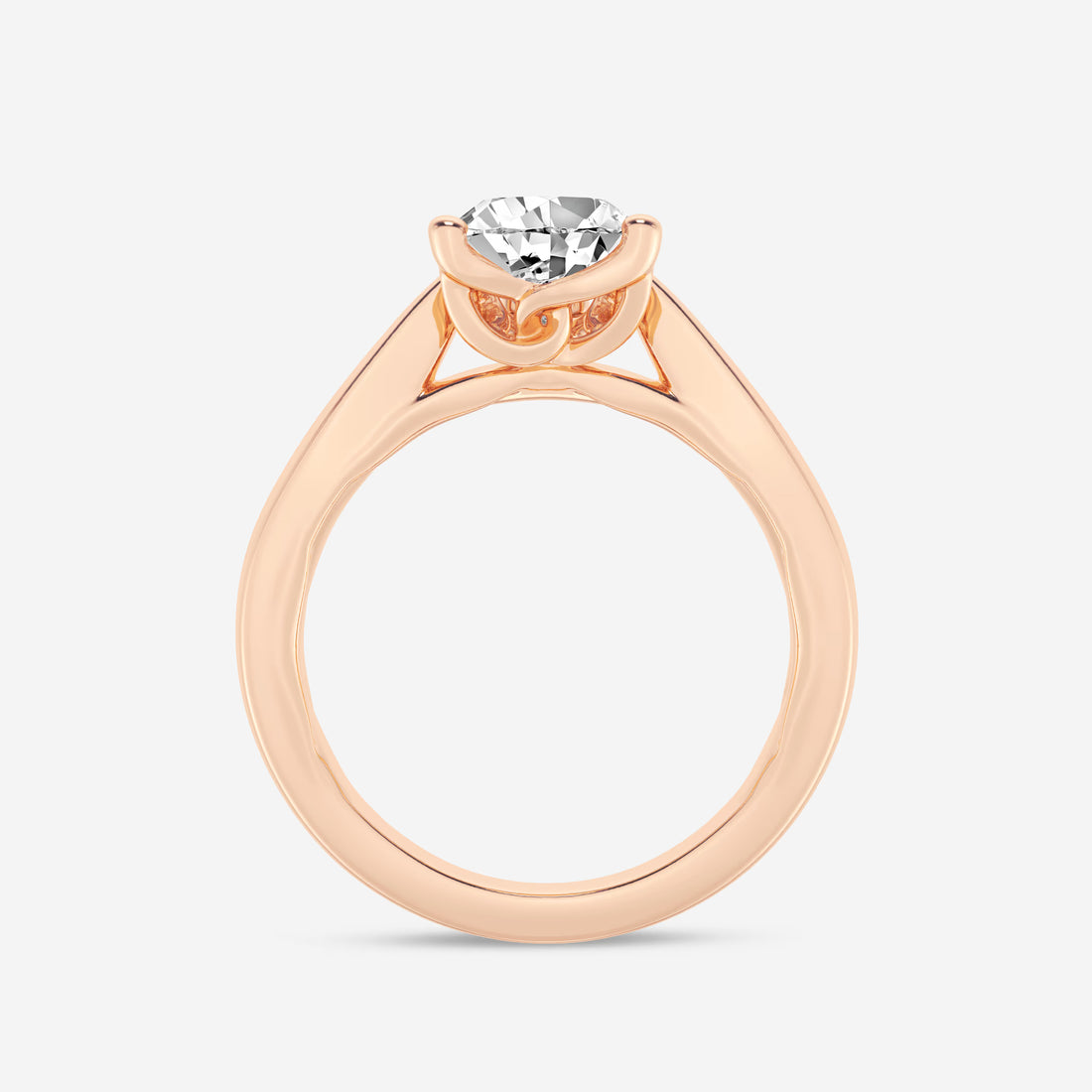 Pear Cut Lab Grown Diamond Engagement Ring, Bypass Solitaire Pear Shape Diamond Ring