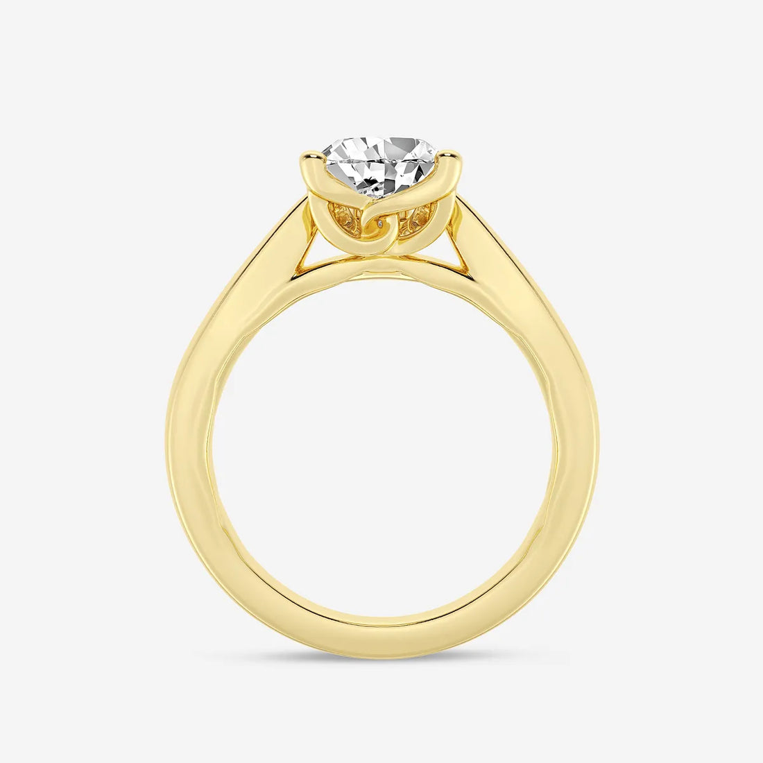 Pear Cut Lab Grown Diamond Engagement Ring, Bypass Solitaire Pear Shape Diamond Ring