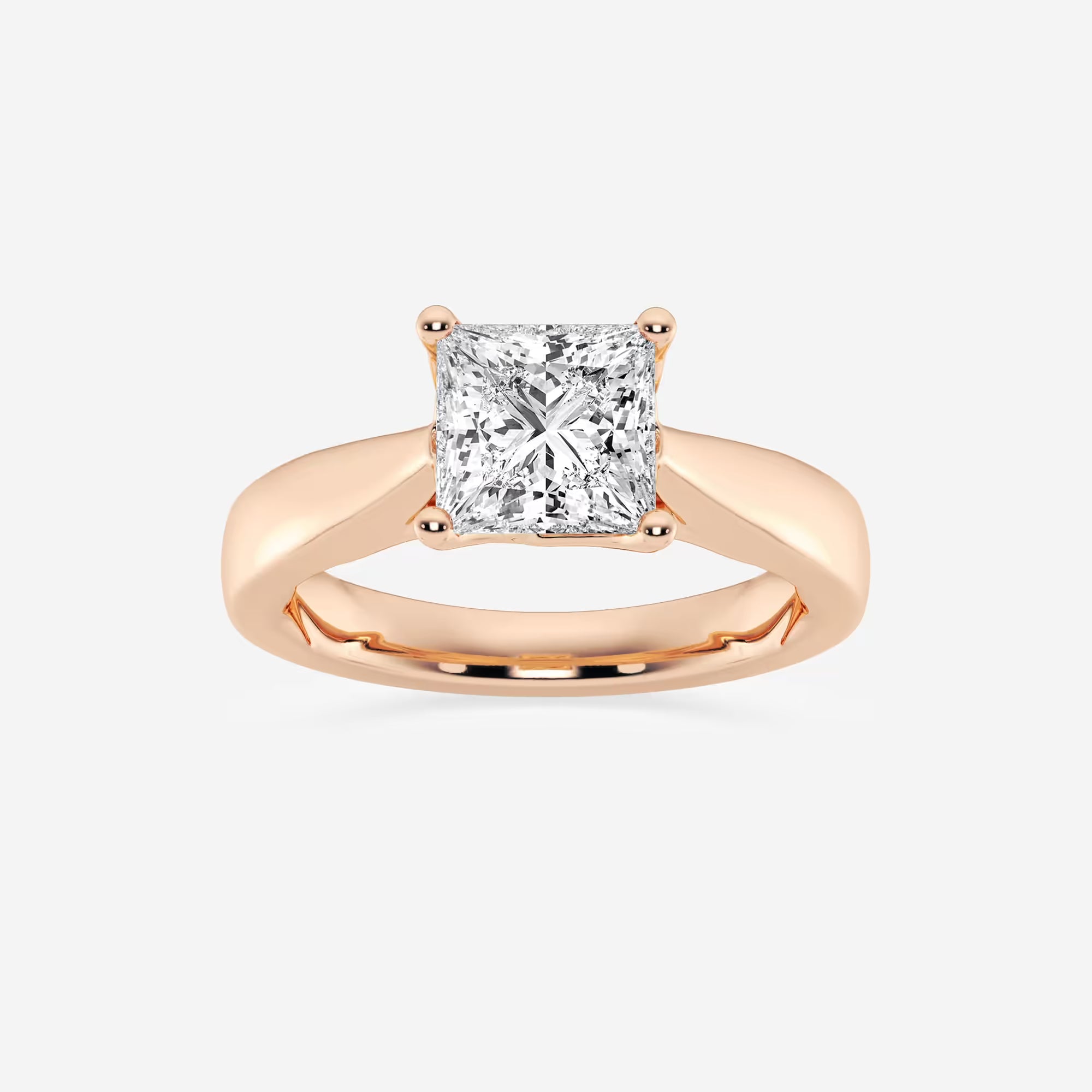 Princess Cut Lab Diamond Solitaire Engagement Ring