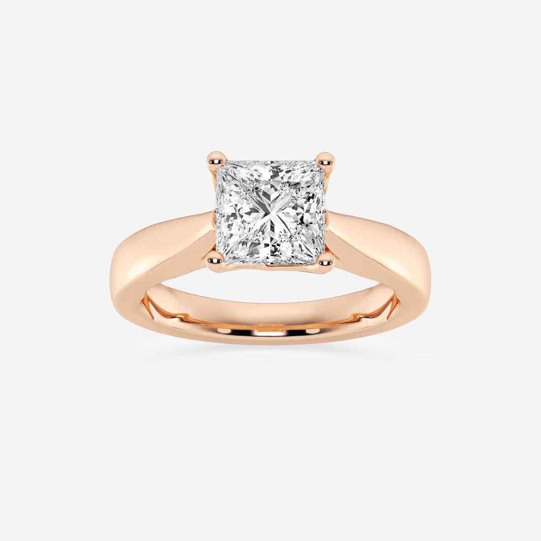 Princess Cut Lab Diamond Solitaire Engagement Ring
