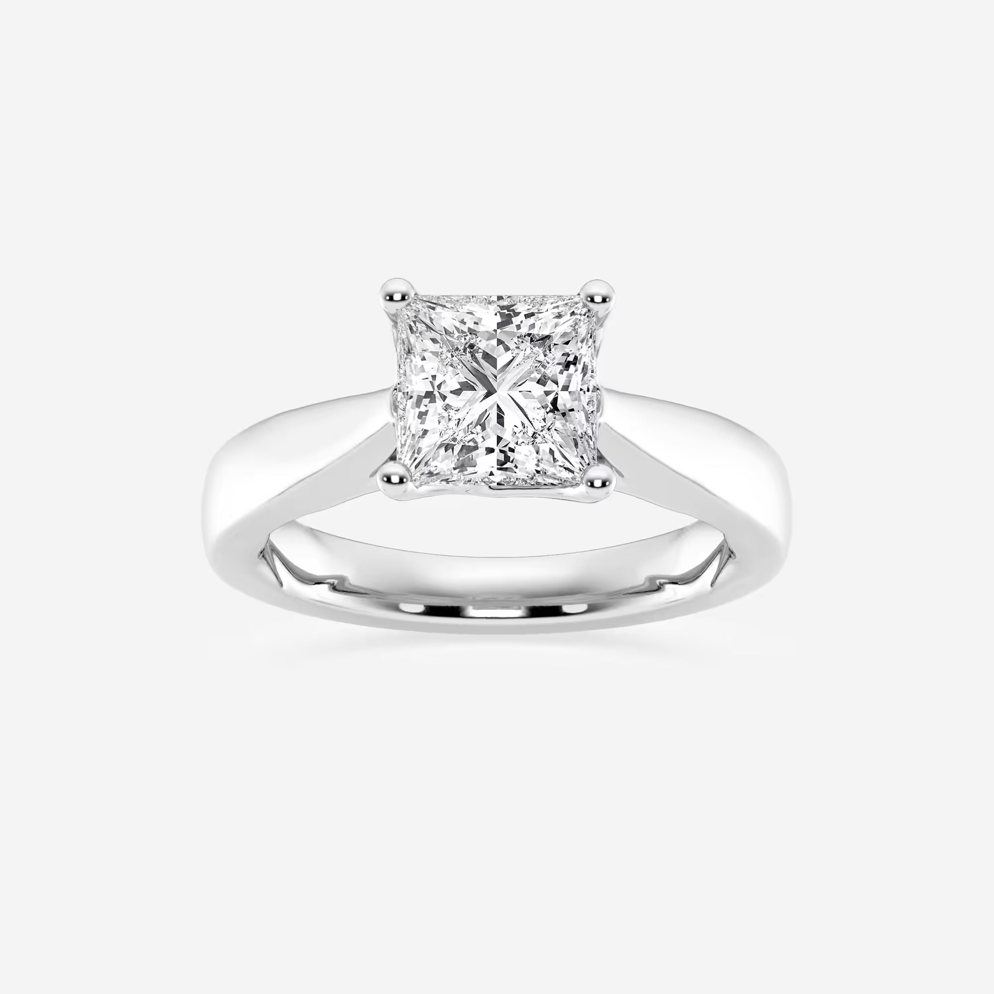 Princess Cut Lab Diamond Solitaire Engagement Ring