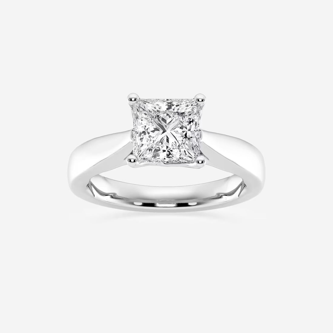 Princess Cut Lab Diamond Solitaire Engagement Ring