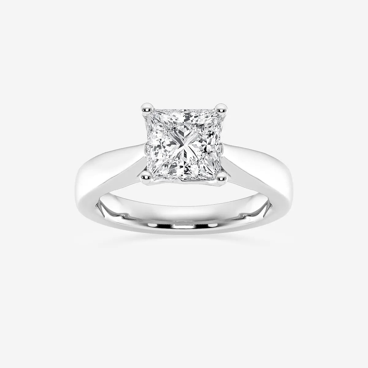 Princess Cut Lab Diamond Solitaire Engagement Ring