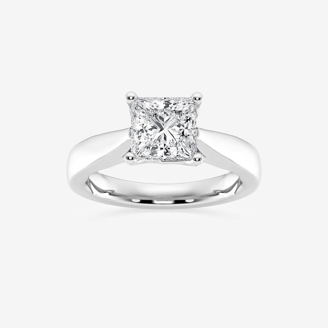 Princess Cut Lab Diamond Solitaire Engagement Ring