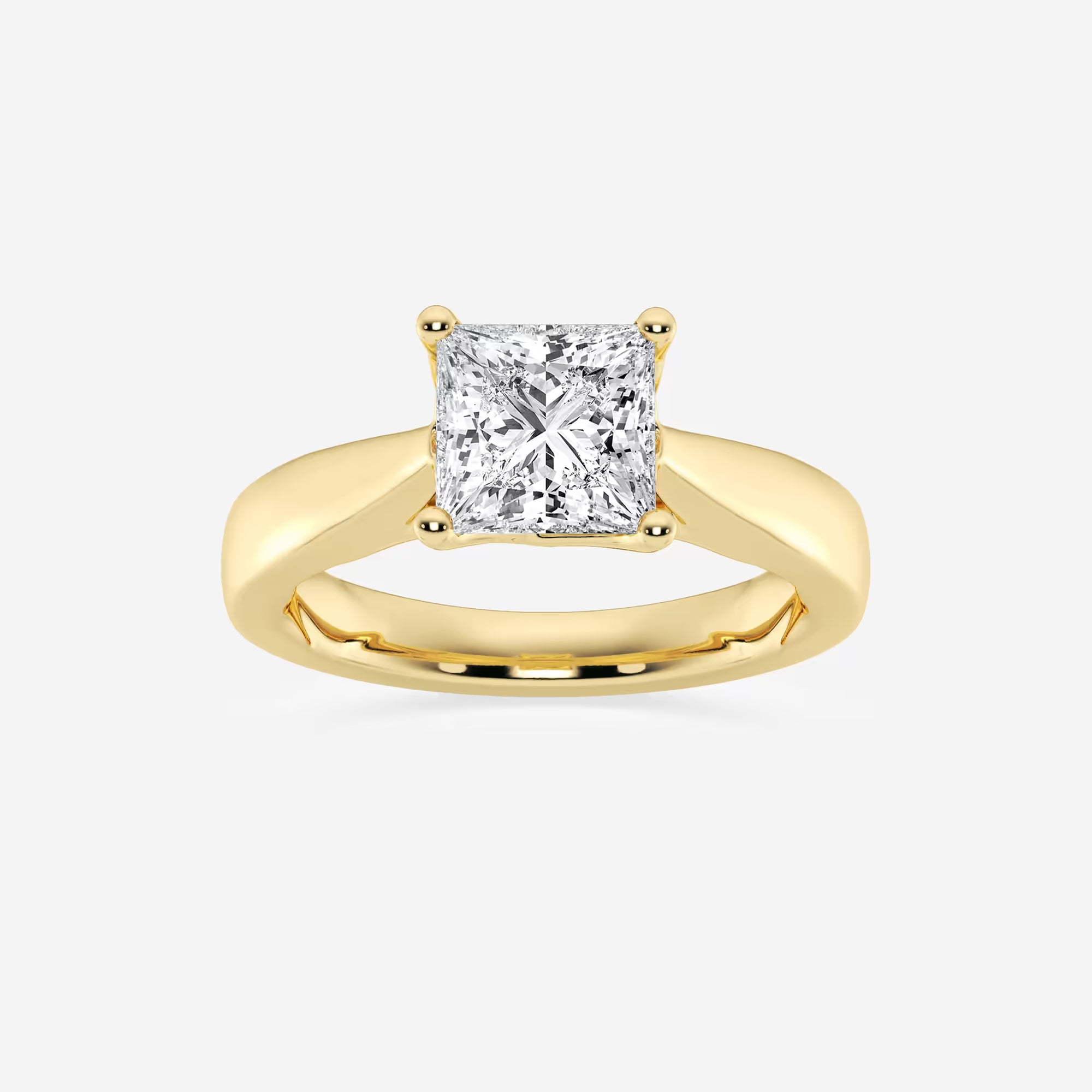 Princess Cut Lab Diamond Solitaire Engagement Ring
